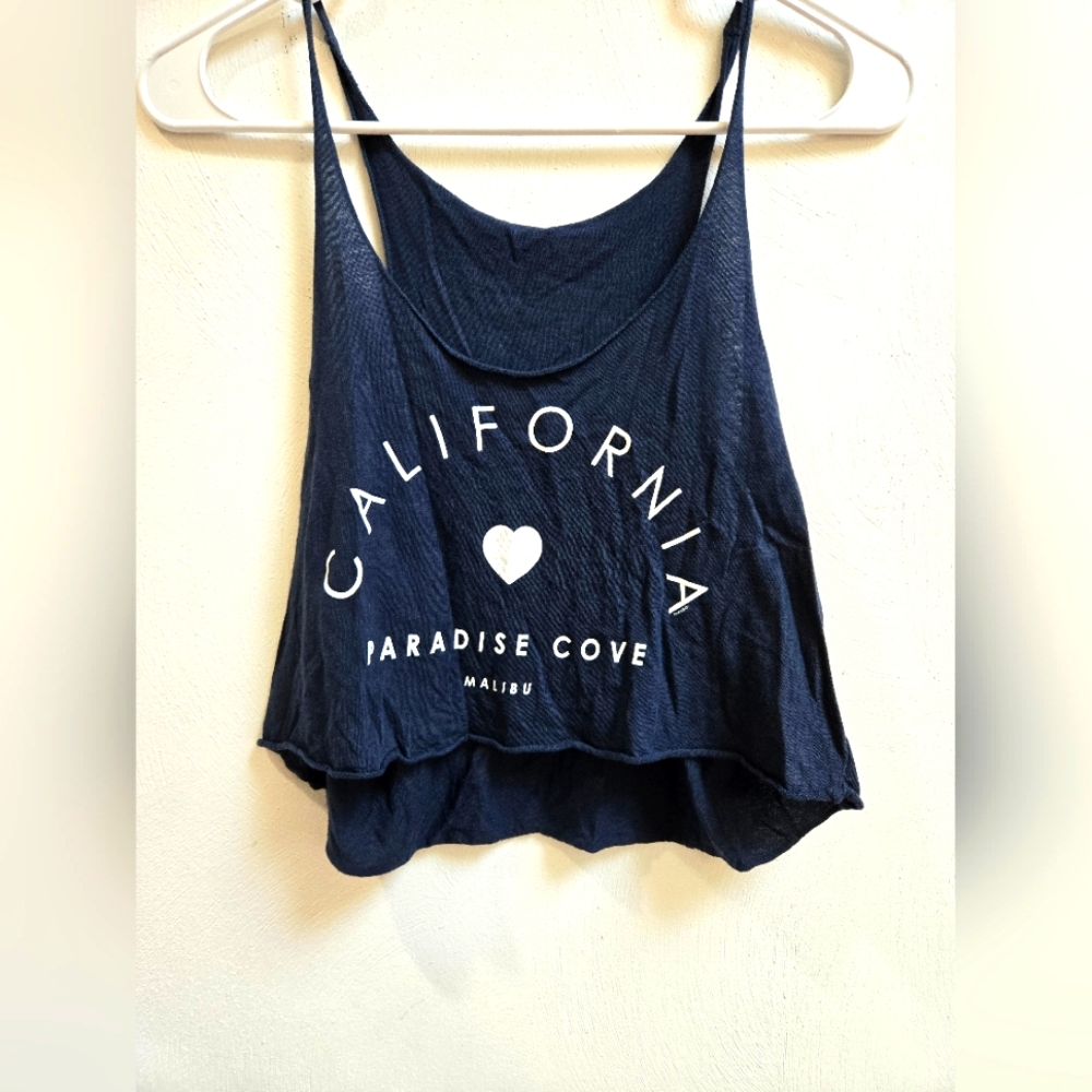 Brandy Melville California Paradise Cove Women's Summer Navy Tank Top Small